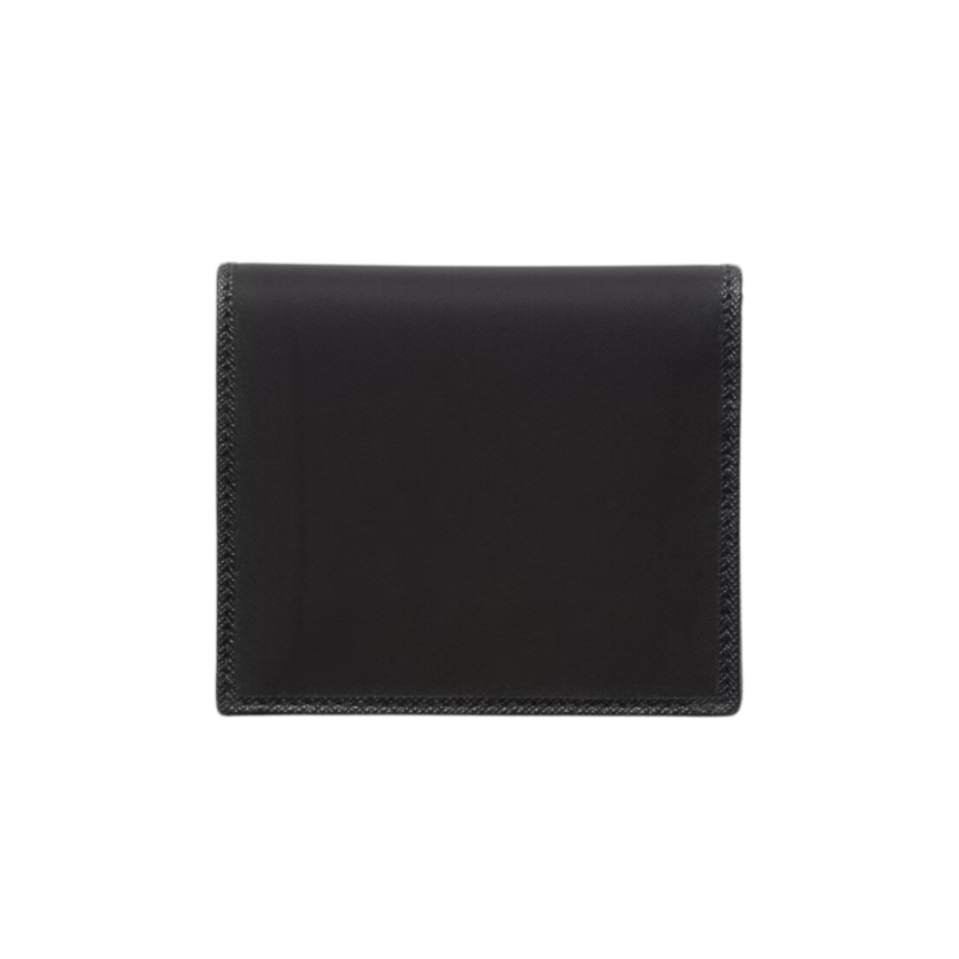 Portefeuille vertical PRADA cartes cuir re nylon noir cuir noir logo