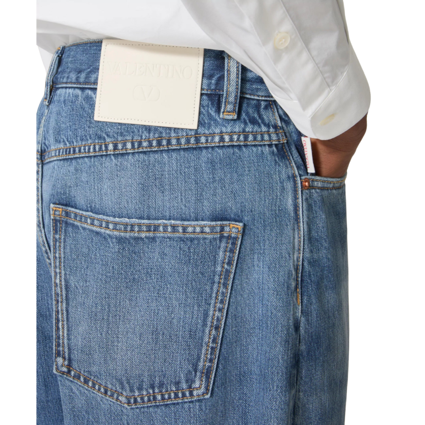 Pantalon Jeans VALENTINO chino coton denim bleu délavé