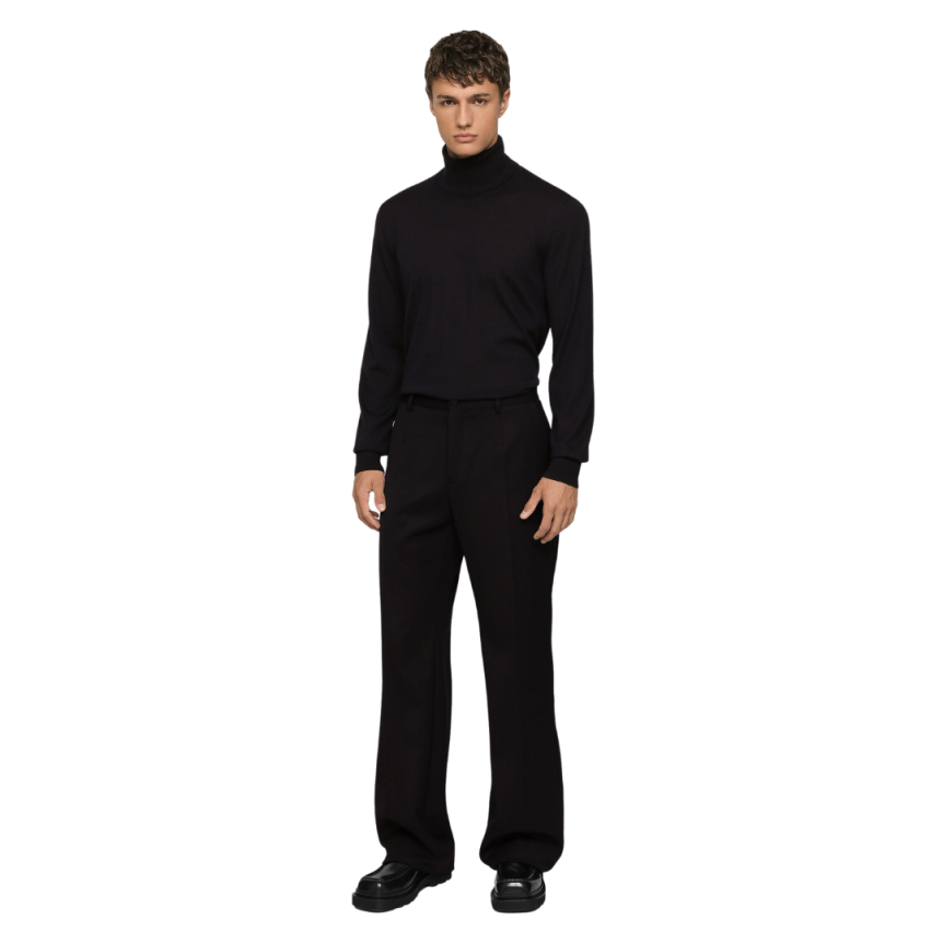 Pull col roulé DOLCE & GABBANA cachemire extra fin bleu marine