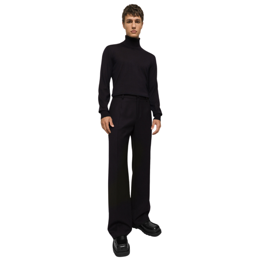 Pull col roulé DOLCE & GABBANA cachemire extra fin bleu marine