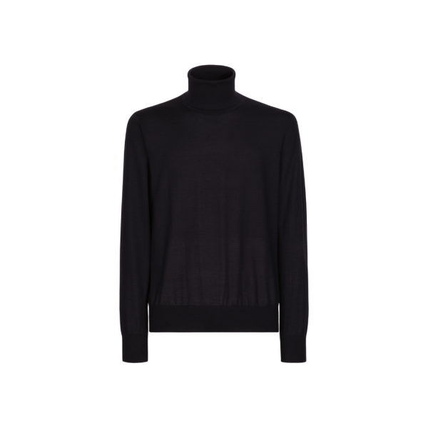 Pull col roulé DOLCE & GABBANA cachemire extra fin bleu marine