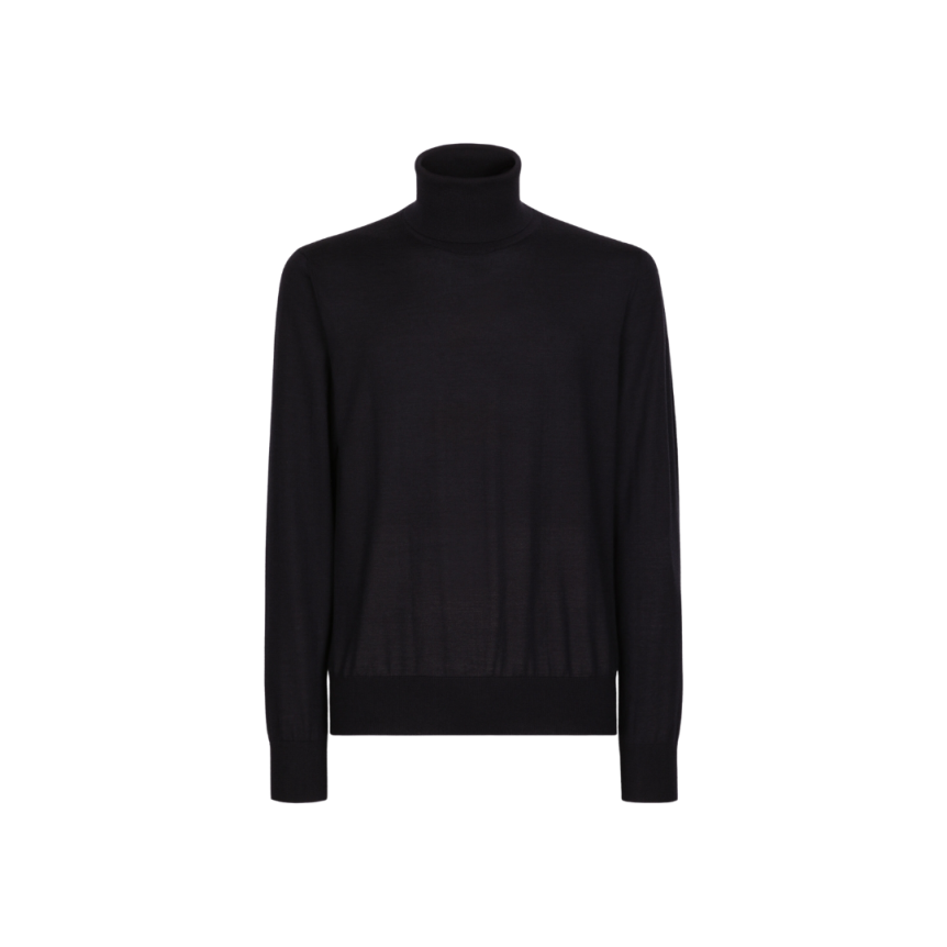 Pull col roulé DOLCE & GABBANA cachemire extra fin bleu marine