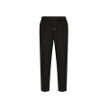 Pantalon jogging jersey noir chevrons cordon