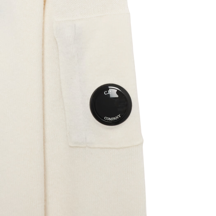 Pull ras du cou CP COMPANY laine agneau GRS blanc