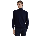Pull col roulé cachemire bleu marine