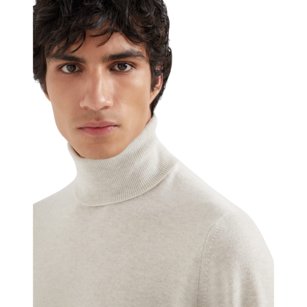Pull BRUNELLO CUCINELLI col roulé cachemire beige