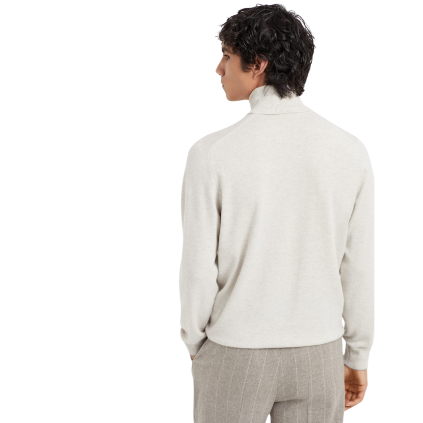 Pull BRUNELLO CUCINELLI col roulé cachemire beige