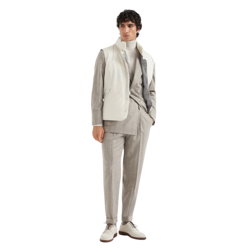 Pull BRUNELLO CUCINELLI col roulé cachemire beige