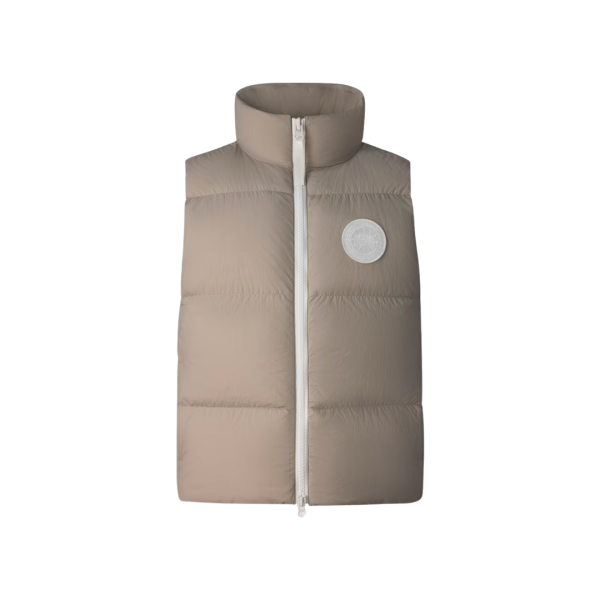 Gilet matelassé CCANADA GOOSE Lawrence nylon beige logo blanc