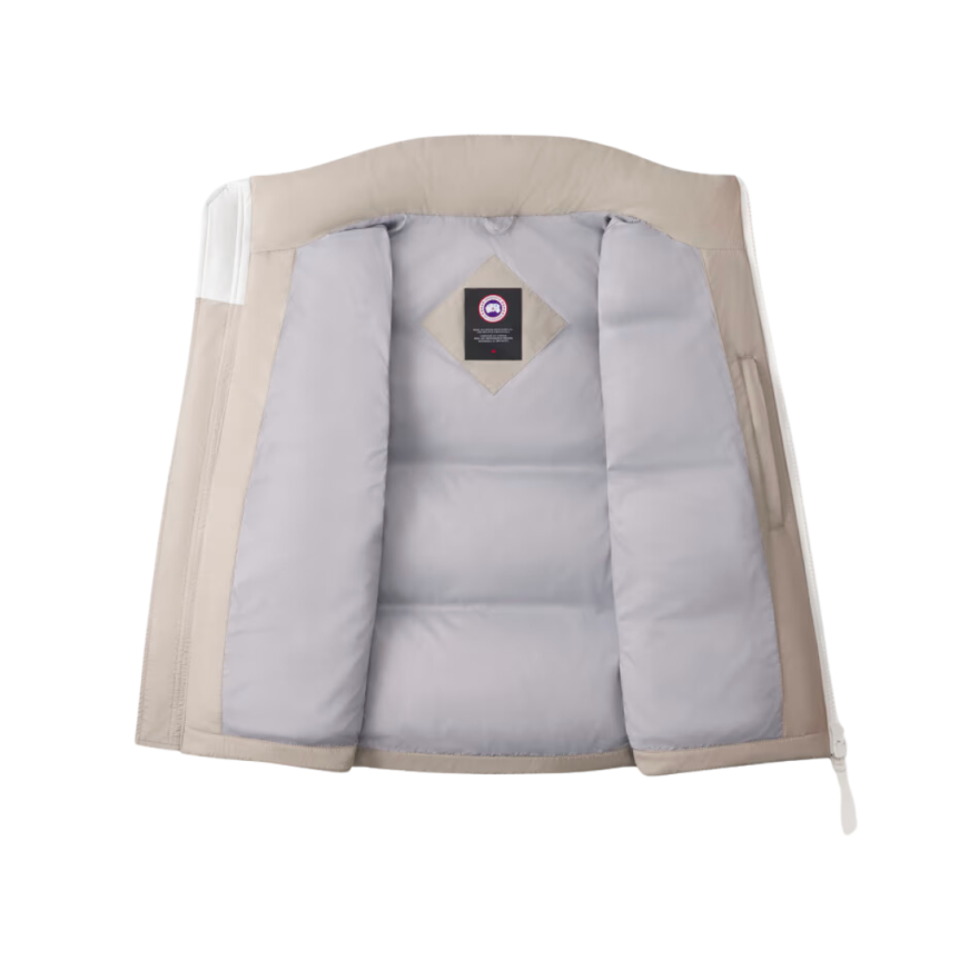 Gilet matelassé CCANADA GOOSE Lawrence nylon beige logo blanc