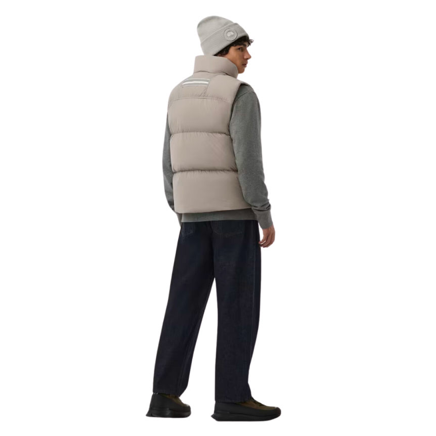 Gilet matelassé CCANADA GOOSE Lawrence nylon beige logo blanc