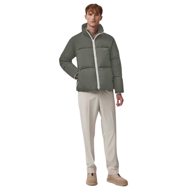 Doudoune CANADA GOOSE Lawrence nylon vert sauge logo blanc