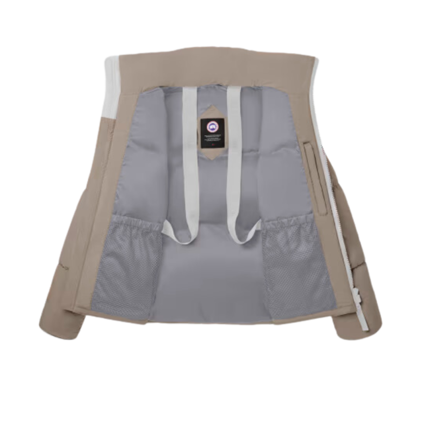 Doudoune CANADA GOOSE Lawrence nylon beige logo blanc