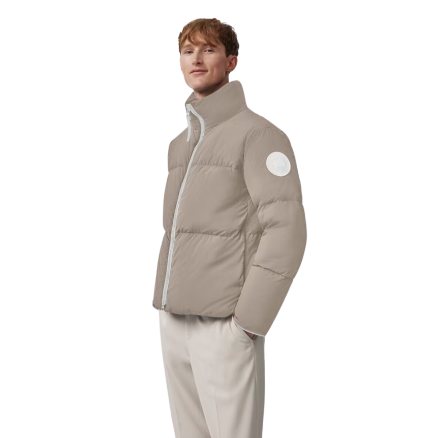Doudoune CANADA GOOSE Lawrence nylon beige logo blanc