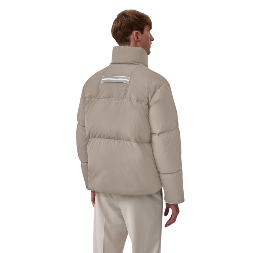 Doudoune CANADA GOOSE Lawrence nylon beige logo blanc