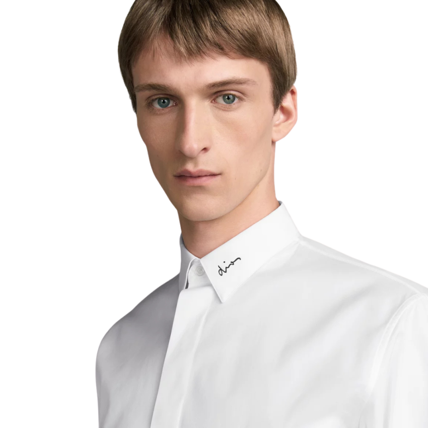 Chemise brodée Dior Popeline de coton blanc