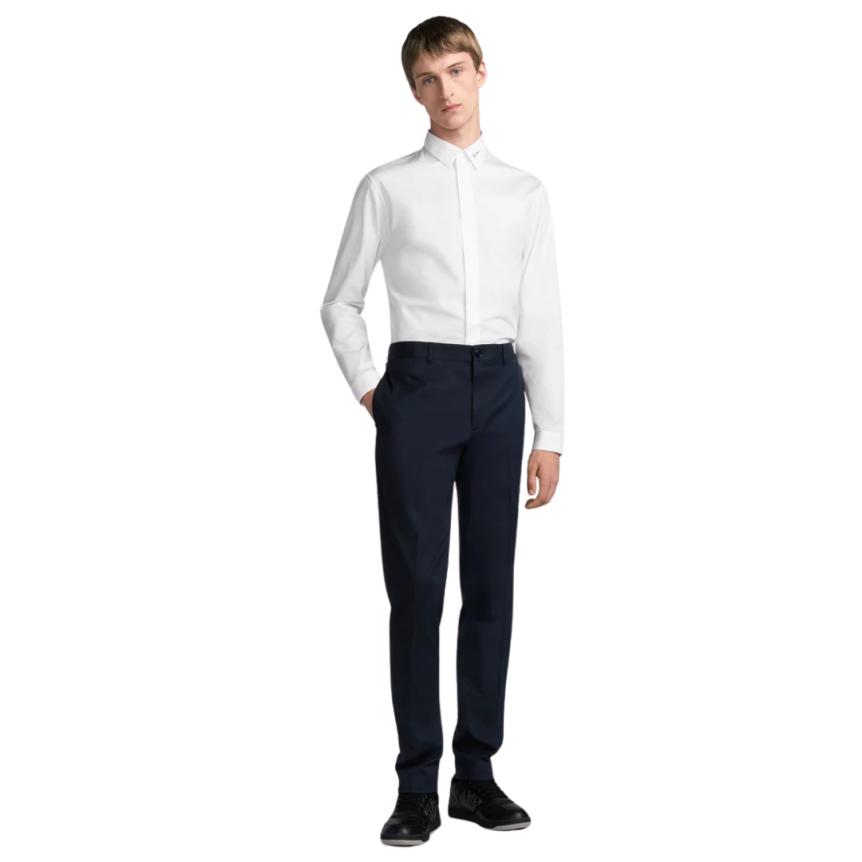 Chemise brodée Dior Popeline de coton blanc