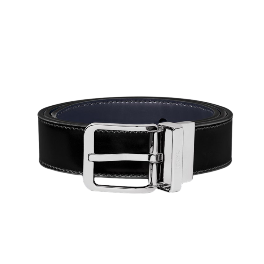 Ceinture réversible DIOR Cuir veau lisse noir et bleu marine