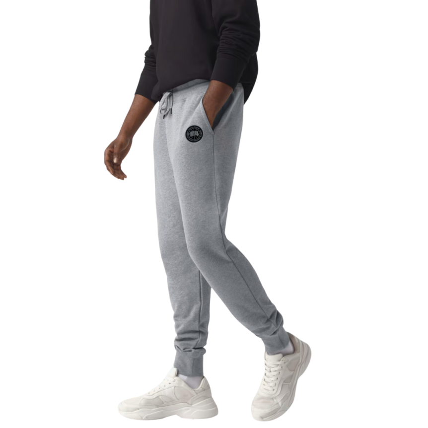 Pantalon de survêtement CANADA GOOSE Huron coton gris chiné jogging Black label