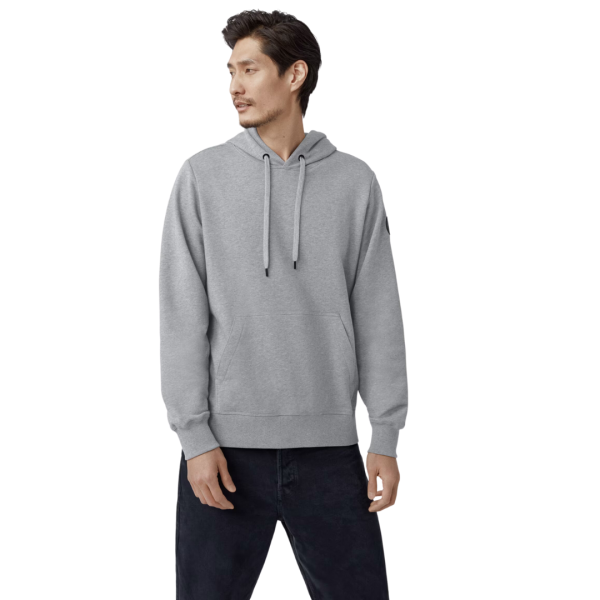 Sweat-shirt à capuche CANADA GOOSE Huron coton gris chiné Black label