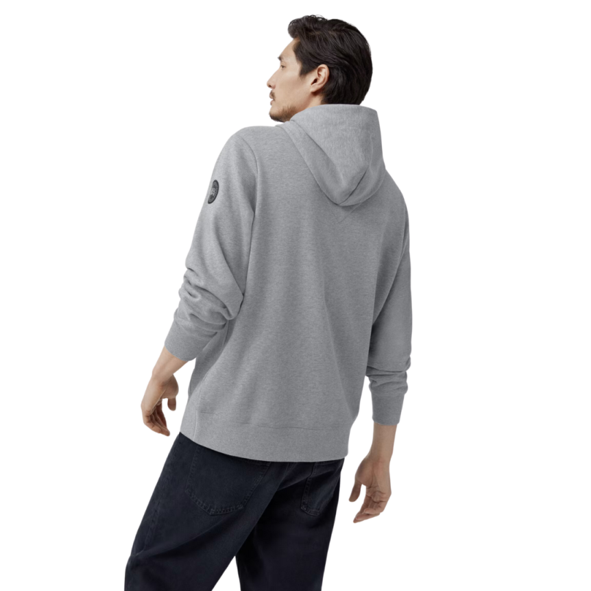 Sweat-shirt à capuche CANADA GOOSE Huron coton gris chiné Black label
