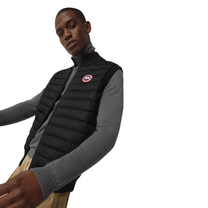 Gilet sans manches CANADA GOOSE bi matière laine mérinos noir HyBridge®