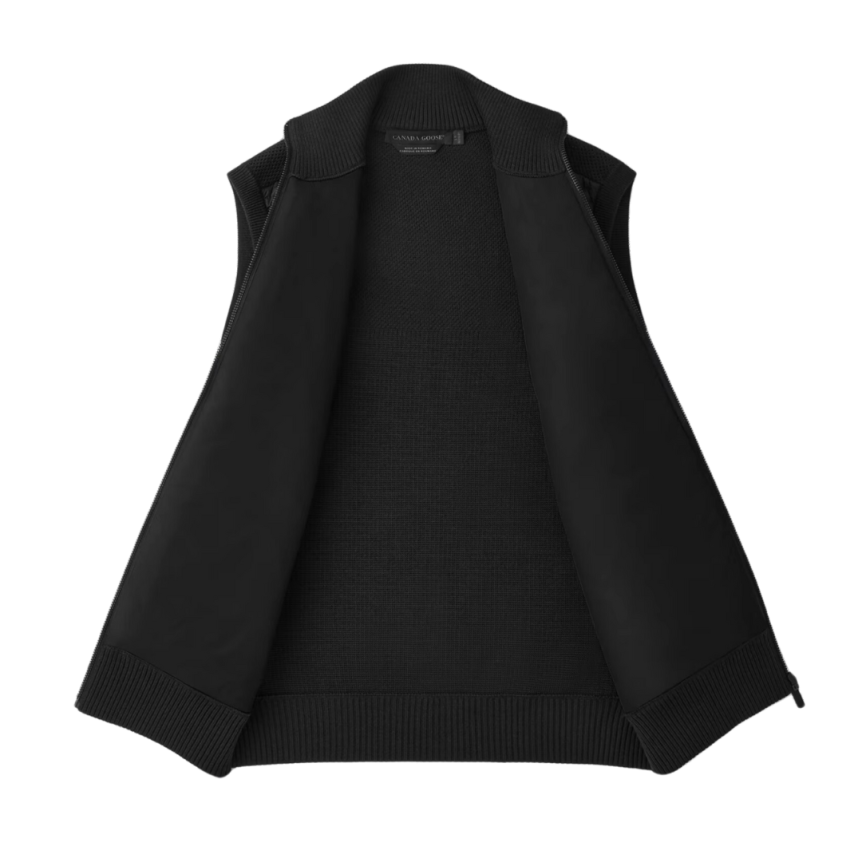Gilet sans manches CANADA GOOSE bi matière laine mérinos noir HyBridge®