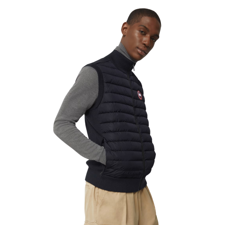 Gilet sans manches CANADA GOOSE  bi matière laine mérinos bleu marine HyBridge®