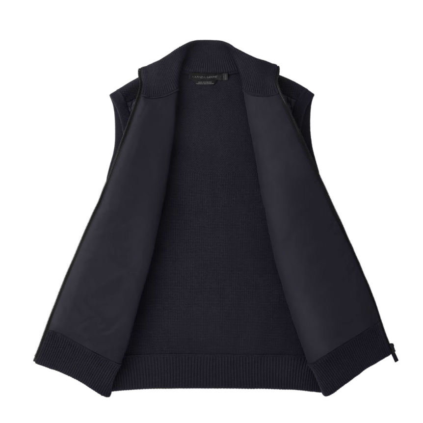 Gilet sans manches CANADA GOOSE  bi matière laine mérinos bleu marine HyBridge®