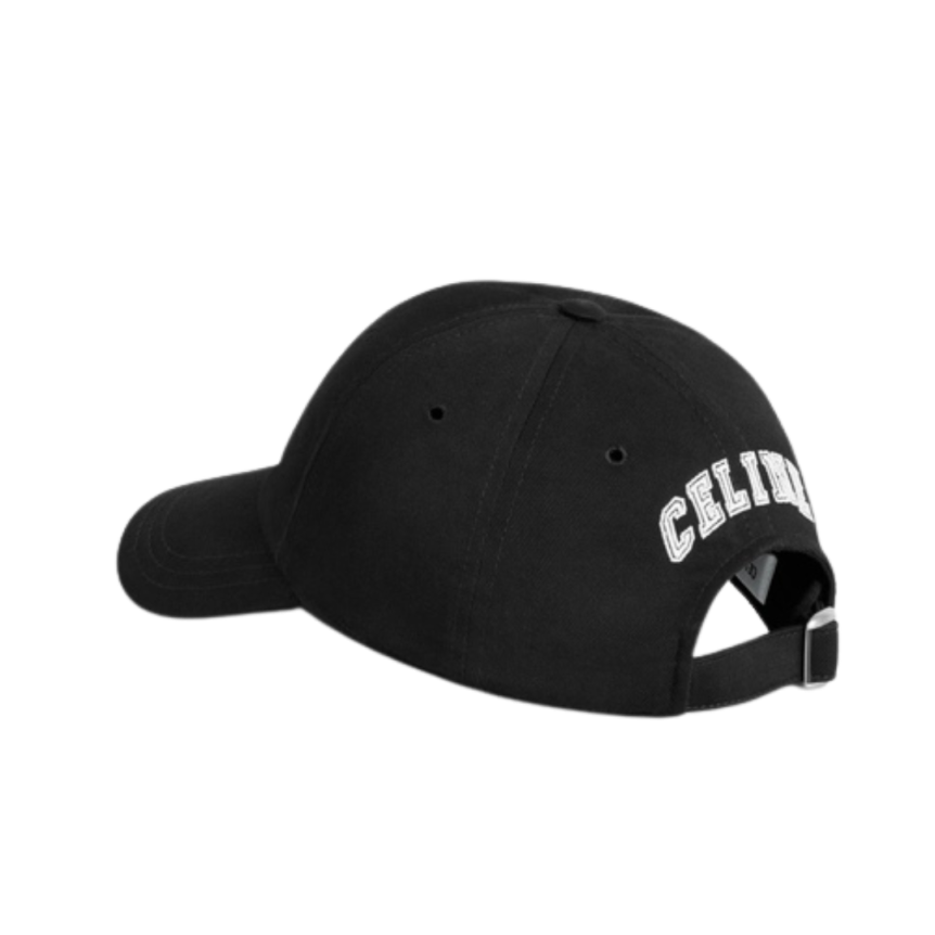 Casquette CELINE coton noir logo écriture blanc arrière