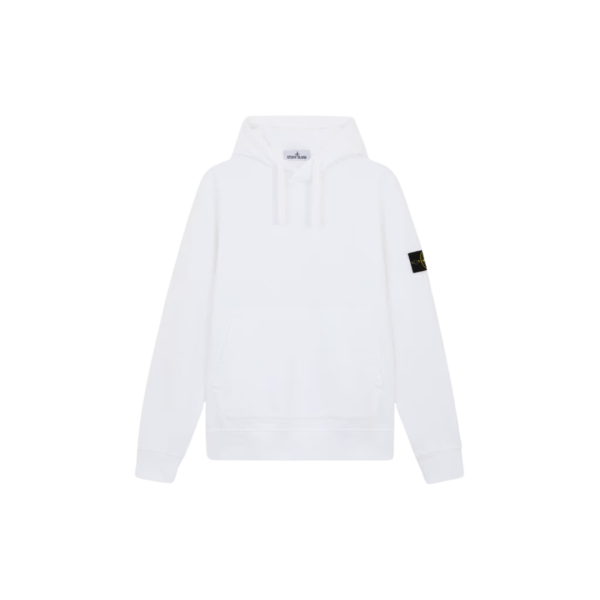 Sweat-shirt à capuche STONE ISLAND molleton coton blanc