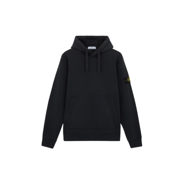 Sweat-shirt à capuche STONE ISLAND molleton coton bleu marine