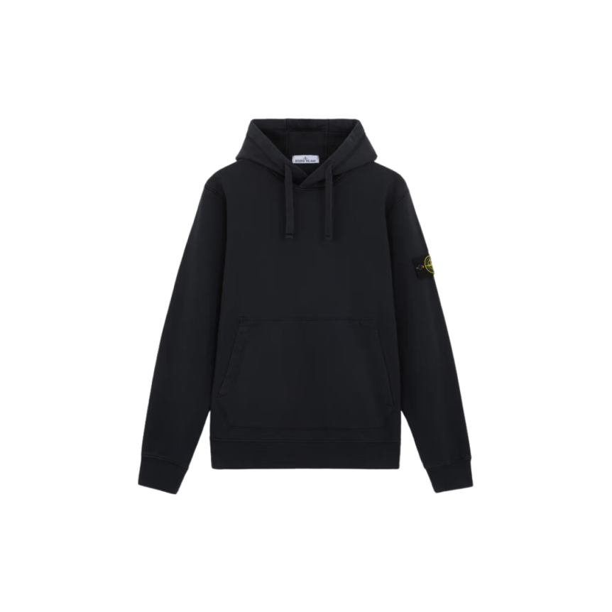 Sweat-shirt à capuche STONE ISLAND molleton coton bleu marine