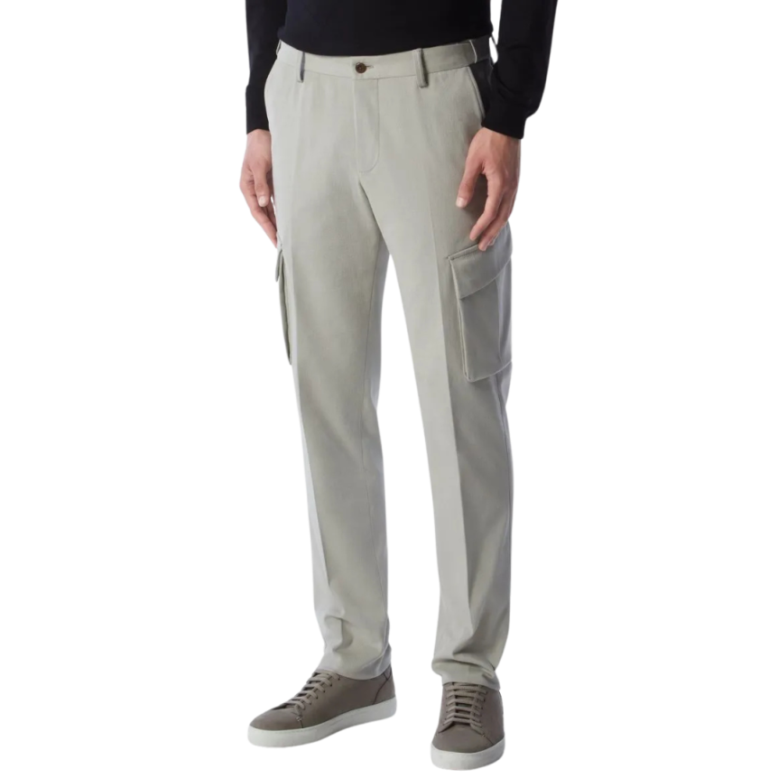 Pantalon Cargo CORNELIANI flanelle coton stretch gris clair