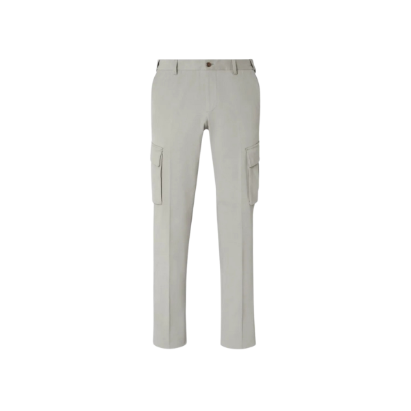 Pantalon Cargo CORNELIANI flanelle coton stretch gris clair