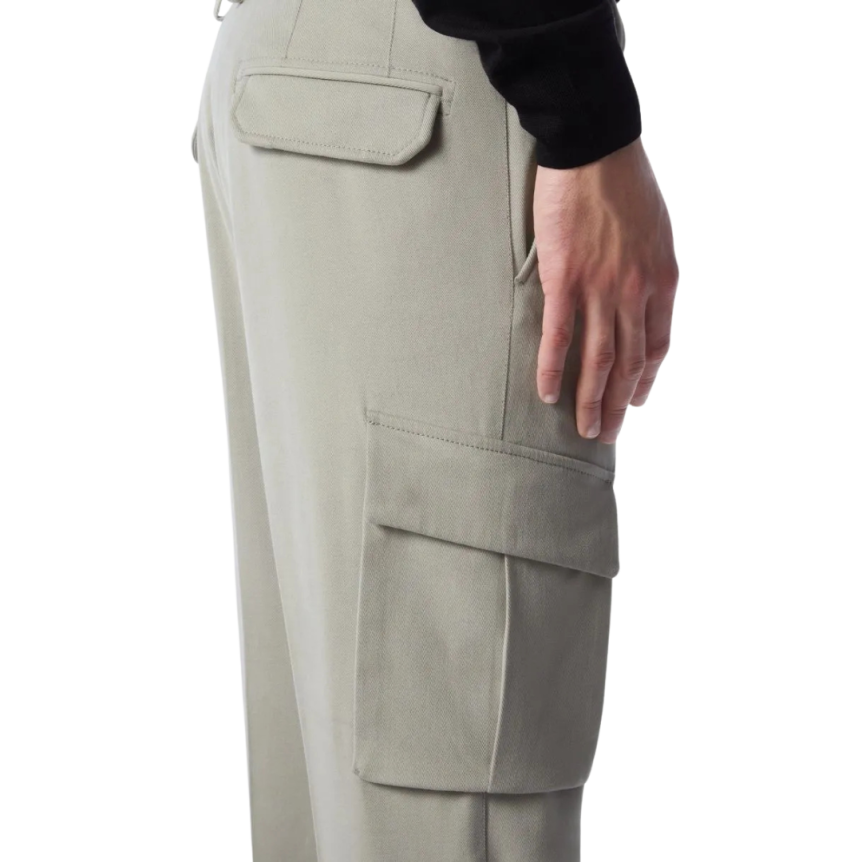 Pantalon Cargo CORNELIANI flanelle coton stretch gris clair