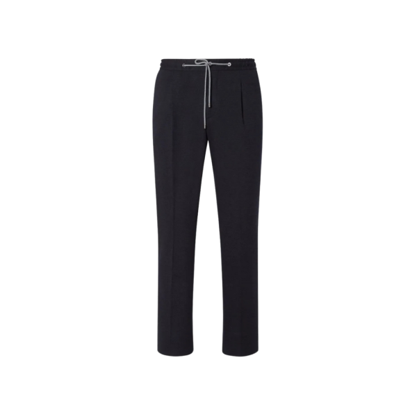 Pantalon jogging CORNELIANI jersey laine bleu marine cordon taille