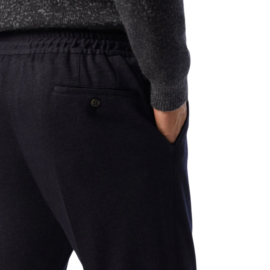 Pantalon jogging CORNELIANI jersey laine bleu marine cordon taille