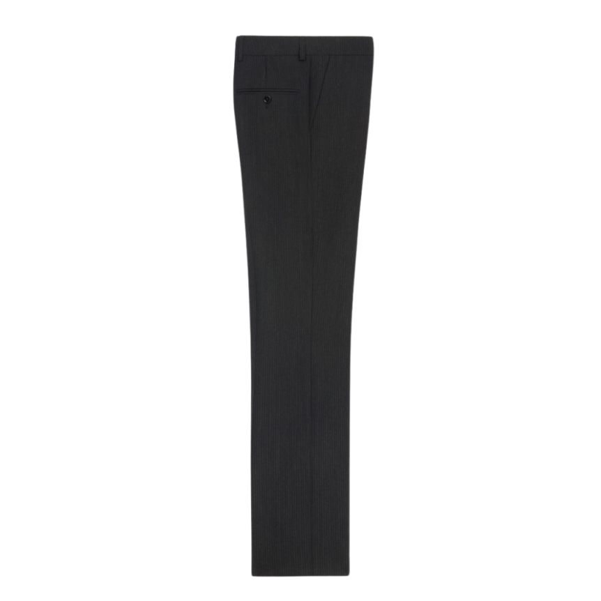 pantalon CELINE mods flanelle laine gris triple rayures