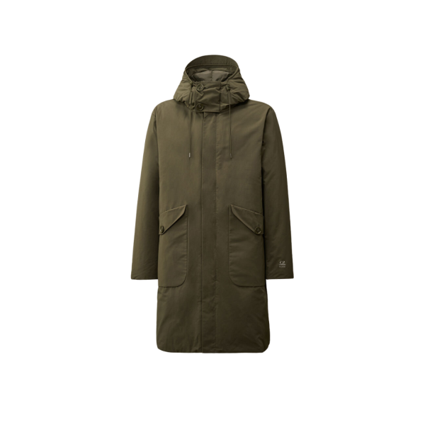 Parka à capuche CP COMPANY duvet Micro-M kaki
