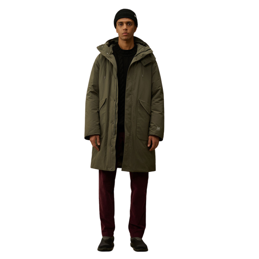 Parka à capuche CP COMPANY duvet Micro-M kaki