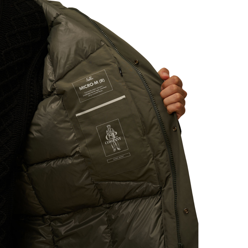 Parka à capuche CP COMPANY duvet Micro-M kaki