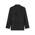 veste Carnaby Défilé flanelle laine gris anthracite fine rayures craie