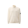 Pull col roulé laine mélangée écru