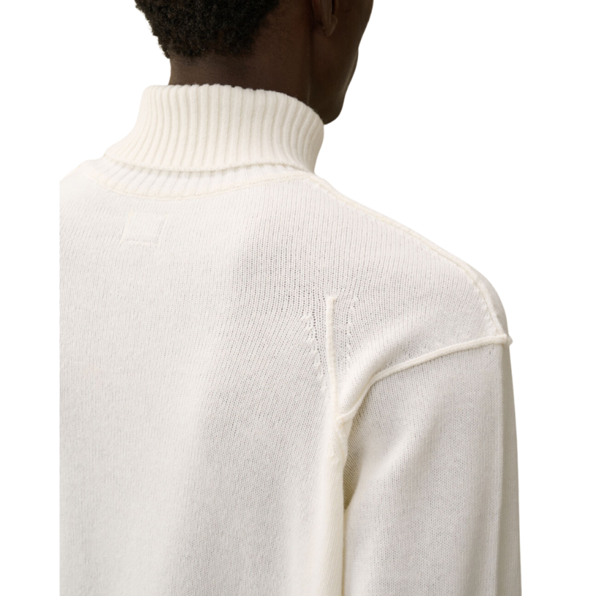 Pull col roulé CP COMPANY laine mélangée écru