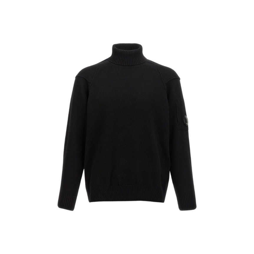 Pull col roulé CP COMPANY laine mélangée noir