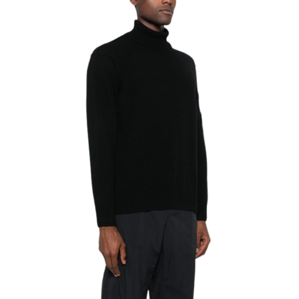 Pull col roulé CP COMPANY laine mélangée noir