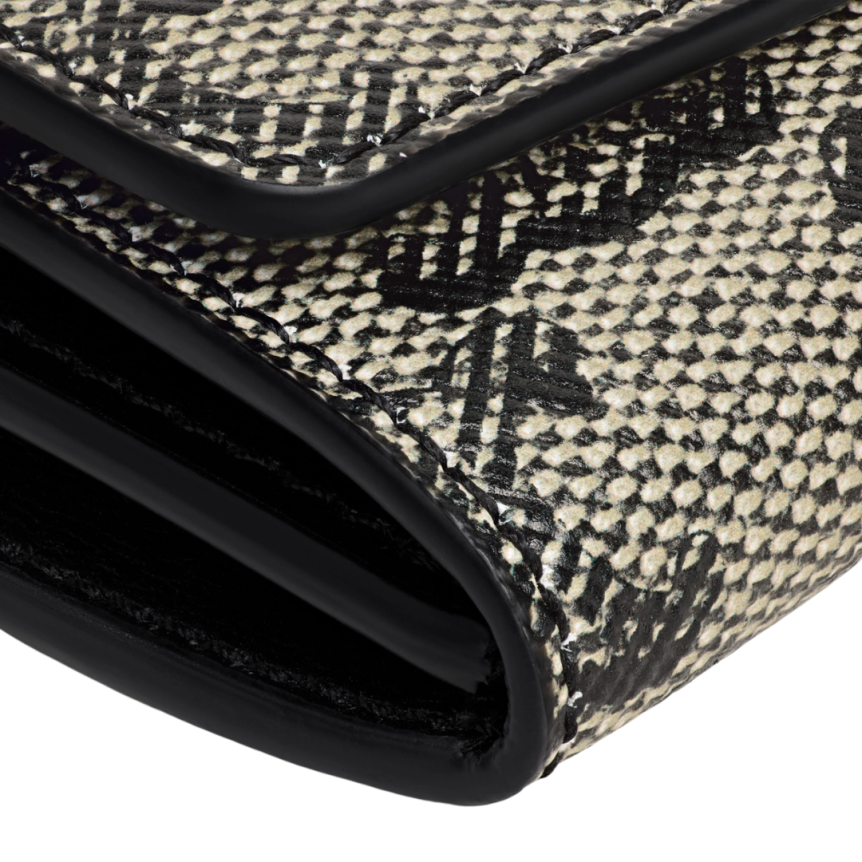 Porte-cartes CELINE toile Triomphe marron cuir veau noir