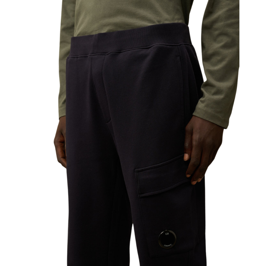 Pantalon de survêtement CP COMPANY cargo polaire bleu marine relief diagonal