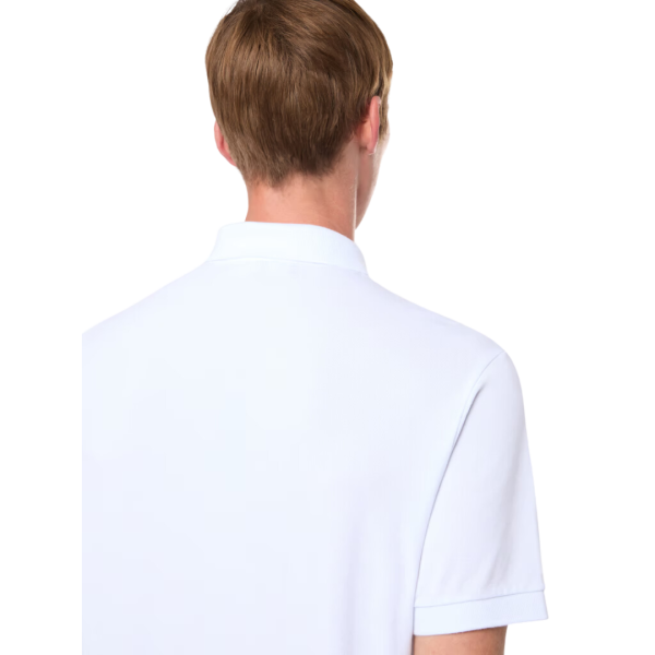 Polo STONE ISLAND manche courte coton stretch blanc logo Rose des Vents